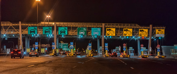 A toll station located on the expressway