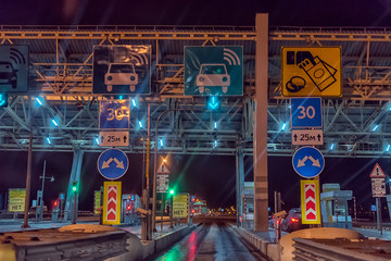 A toll station located on the expressway