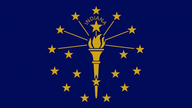 Indiana State Flag Fly In and Fly Out 3D Animation 