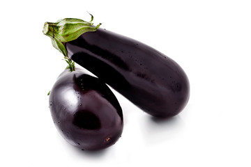Eggplant or aubergine vegetable isolated on white background