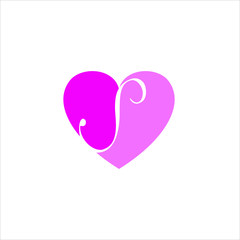 Heart logo vector template. Happy valentines day design. Graphic modern s letter heart sign