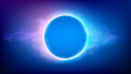 Futuristic abstract background. Glowing particles liquid dynamic flow neon waves. Eps10 vector illustration