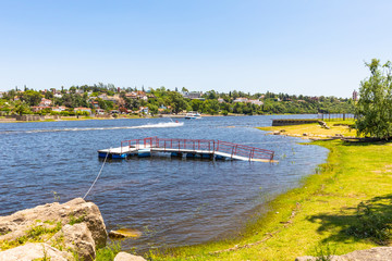 Argentina Cordoba Villa Carlos Paz watercraft and ferry on the San Antonio river