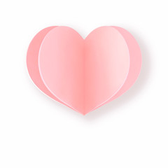 Illustration pink heart. Paper Cut icon Design for Happy Mother's or Valentine's Day greeting card design.