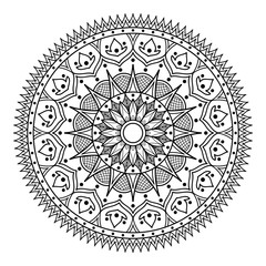 Mandala seamless pattern black and white. Islam, Arabic, Pakistan, Moroccan, Turkish, Indian, Spain motifs.