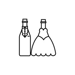 champagne, drink line icon. Elements of wedding illustration icons. Signs, symbols can be used for web, logo, mobile app, UI, UX