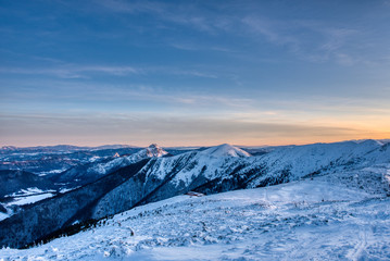 Beautiful winter landscape in the Litte Fatra , slovakia