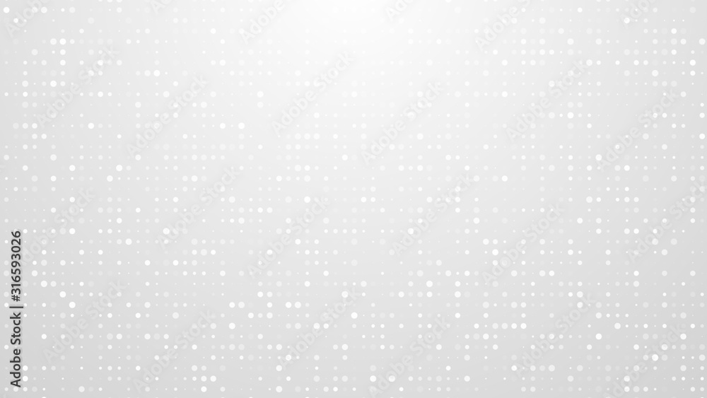 Poster Dot white gray pattern gradient texture background. Abstract  technology big data digital background. 3d rendering.