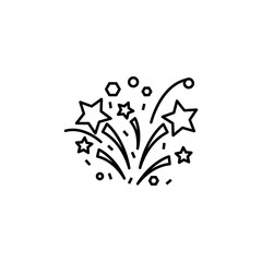 fireworks, party line icon. Elements of wedding illustration icons. Signs, symbols can be used for web, logo, mobile app, UI, UX