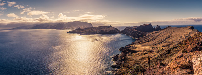 Panorama view on island in the atlantic sea, Ponta de sao laurence, Madeira, Portugal