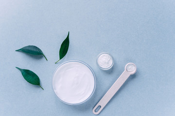 Spa, cosmetics and body care concept with copy space.