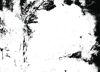 Aged stone wall texture. Grainy messy overlay of empty, aging, scratched wall. Grunge rough dirty background. Vector Illustration. Black isolated on white background. EPS10.