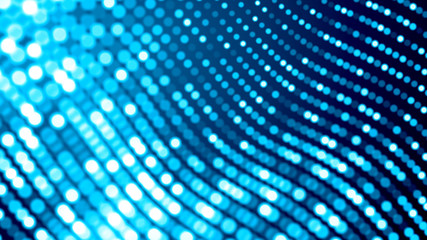 Obraz premium Dot white blue wave light screen gradient texture background. Abstract technology big data digital background. 3d rendering.