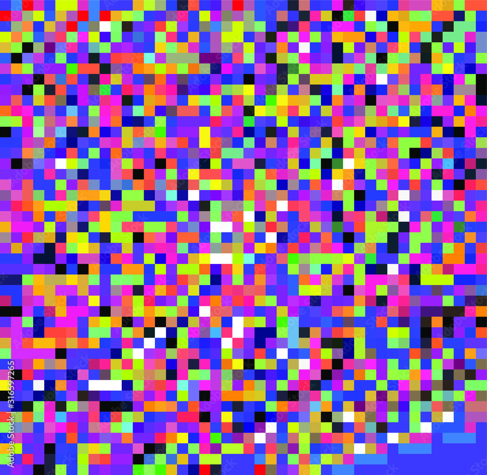 Aufkleber Abstract webpunk and vaporwave style background with pixelated glitched screen. Generative computer art.