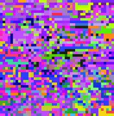 Abstract webpunk and vaporwave style background with pixelated glitched screen. Generative computer art.