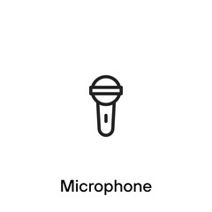 Fototapeta na wymiar Microphone line icon - Vector
