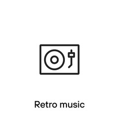 Retro music line icon - Vector