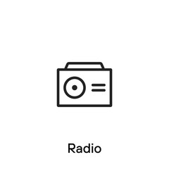 Radio house line icon - Vector