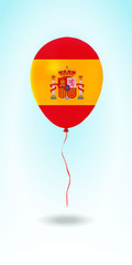 Spain balloon with flag.Ballon in the Country National Colors. Country Flag Rubber Balloon. Vector Illustration.