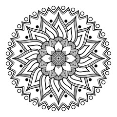 Mandala decorative round ornament. Can be used for greeting card, phone case print, etc. Hand drawn background, vector isolated on white. EPS 10 