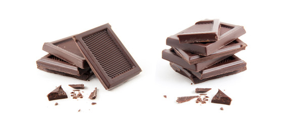 Roughly cut chunks of a chocolate bar