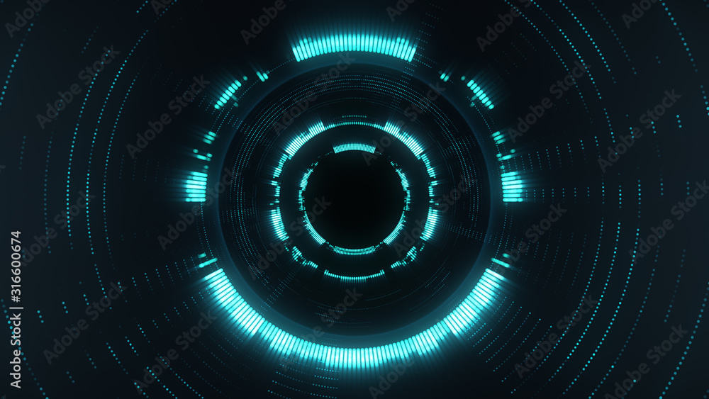 Poster technology background with futuristic circles texture. creative digital pattern for cyber concept.