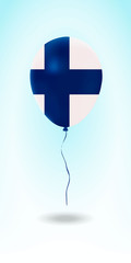 Finland balloon with flag.Ballon in the Country National Colors. Country Flag Rubber Balloon. Vector Illustration.