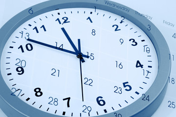 Fototapeta na wymiar Clock and calendar