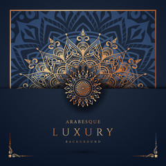 Luxury mandala background with golden arabesque pattern arabic islamic east style.decorative mandala for print, poster, cover, brochure, flyer, banner.