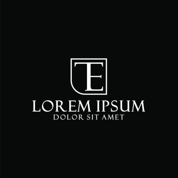 Initial letter ET or TE logo template with elegance and simplicity concept in flat design monogram illustration