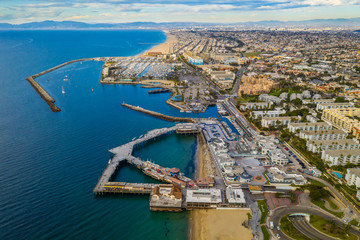 Redondo Beach Pier as seen from above on a clear day