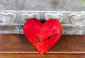 Ti amo, I love you in Italian language. Red heart