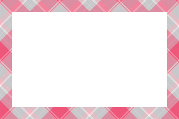 Vintage frame vector. Scottish border pattern retro style. Tartan plaid ornament.