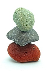 Heap of coloured volcanic rocks. Sign of balance.