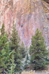 Sunset view of climbing walls at Smith Rock