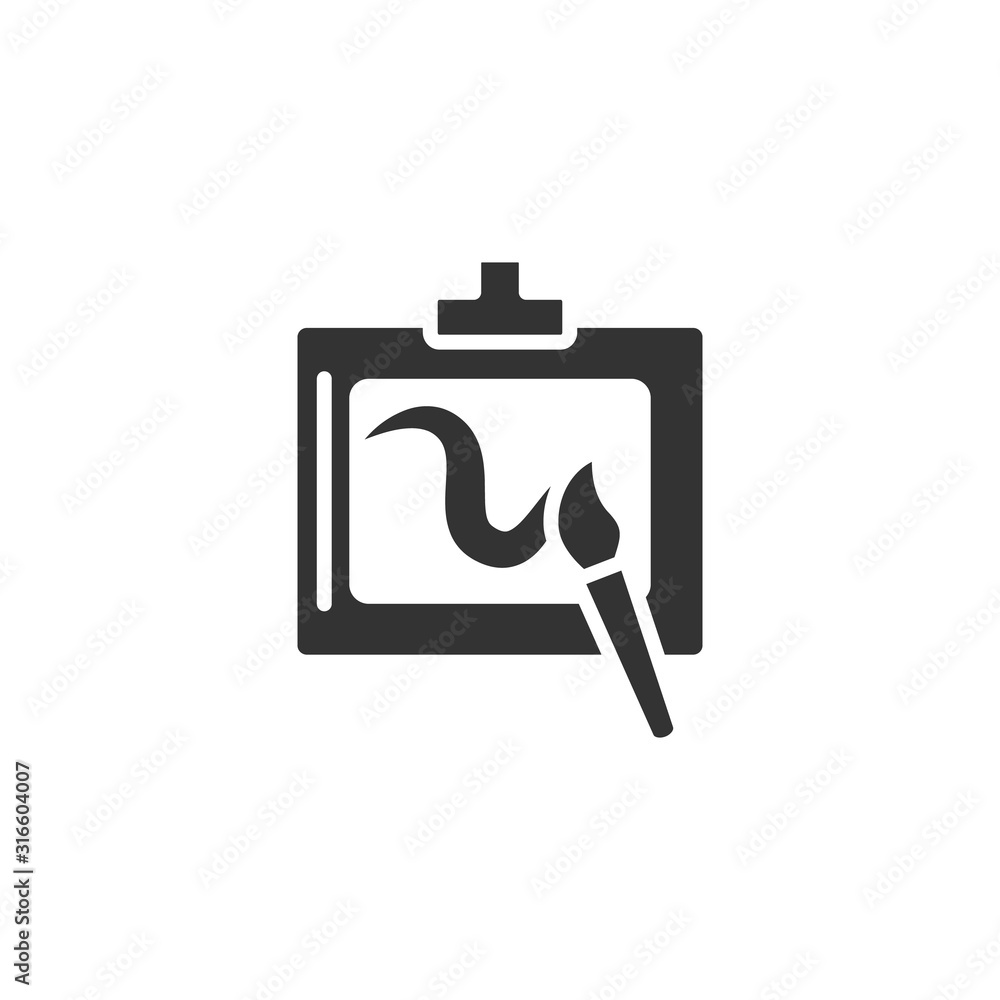 Aufkleber brush, paper icon. simple vector drawing tools icons for ui and ux, website or mobile application