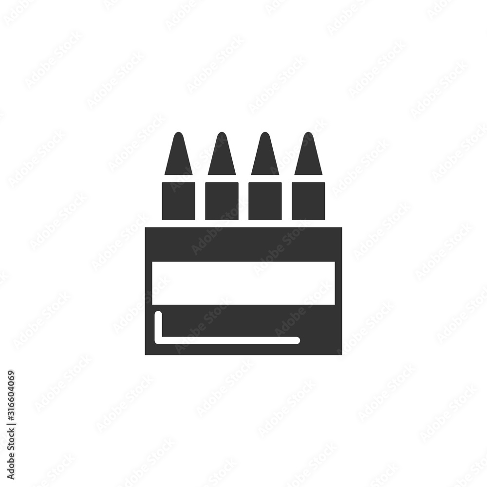 Poster crayons, color icon. simple vector drawing tools icons for ui and ux, website or mobile application