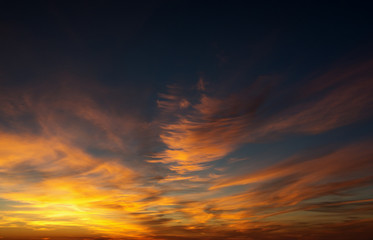 Vivid sky illuminated by the sunset