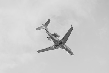 Close view to business private jet