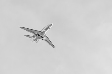 Close view to business private jet
