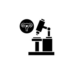 Microscope uterine, analysis icon. Simple gynaecology icons for ui and ux, website or mobile application