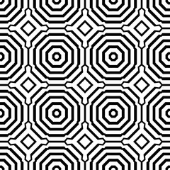 Abstract seamless geometric pattern. Optical illusion of image volume. Smooth transition of one figure to another.
