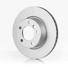 Car or automotive brake disc on white background