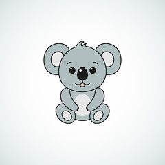 Naklejka premium Cute koala face cartoon icon, vector illustration isolated