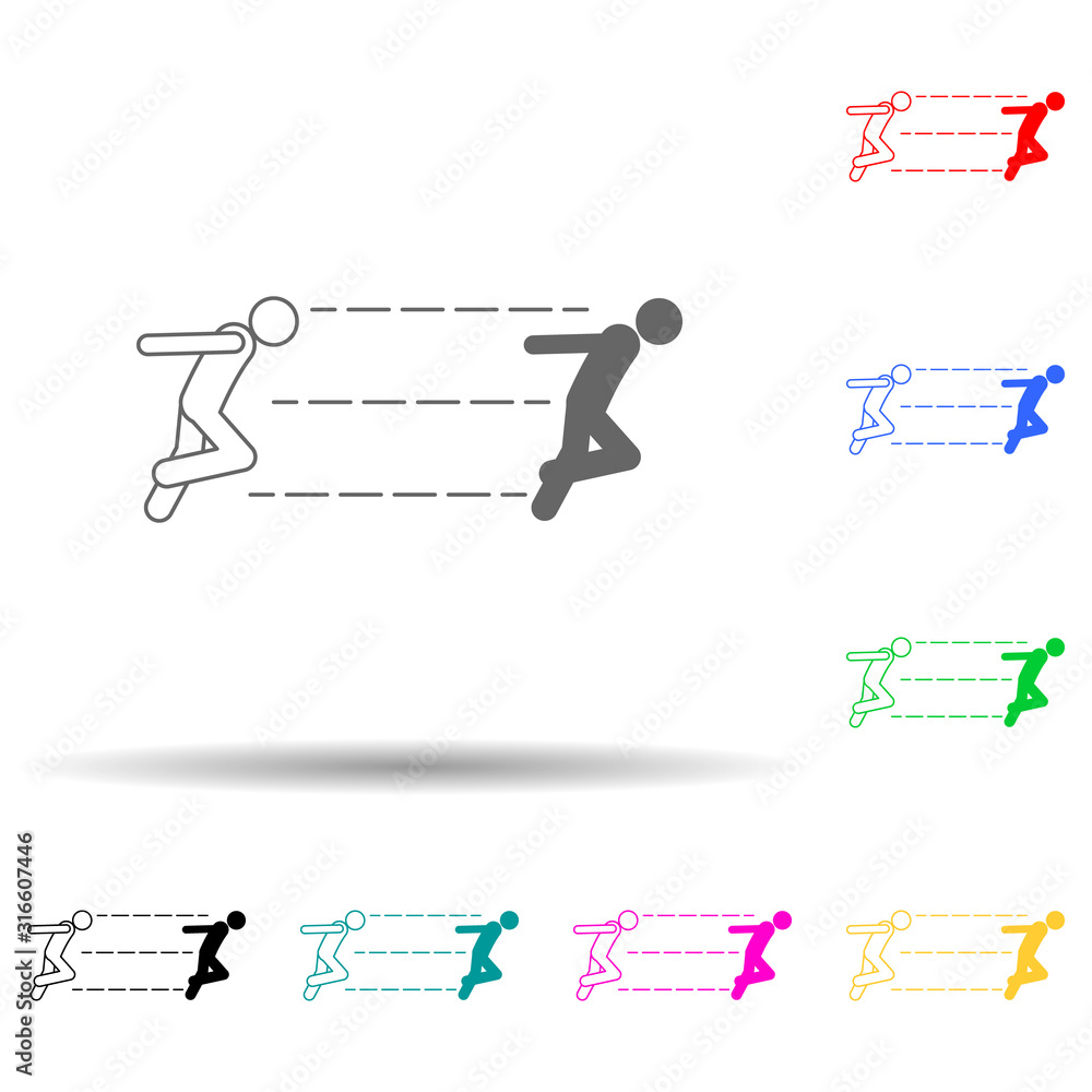 Poster super power, speed multi color style icon. simple glyph, flat vector of special human powerful icons