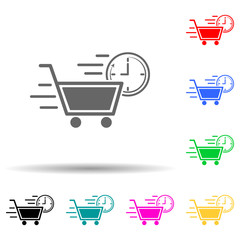 shopping speed multi color style icon. Simple glyph, flat vector of speed icons for ui and ux, website or mobile application