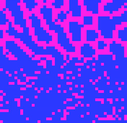 Abstract webpunk and vaporwave style background with pixelated glitched screen. Generative computer art.