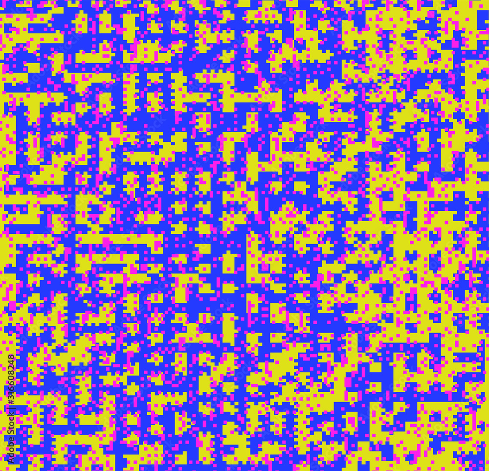 Aufkleber Abstract webpunk and vaporwave style background with pixelated glitched screen. Generative computer art.