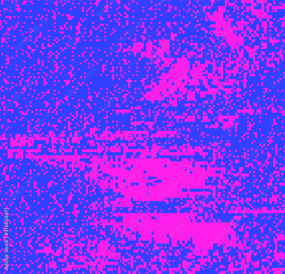 Poster Abstract webpunk and vaporwave style background with pixelated glitched screen. Generative computer art.