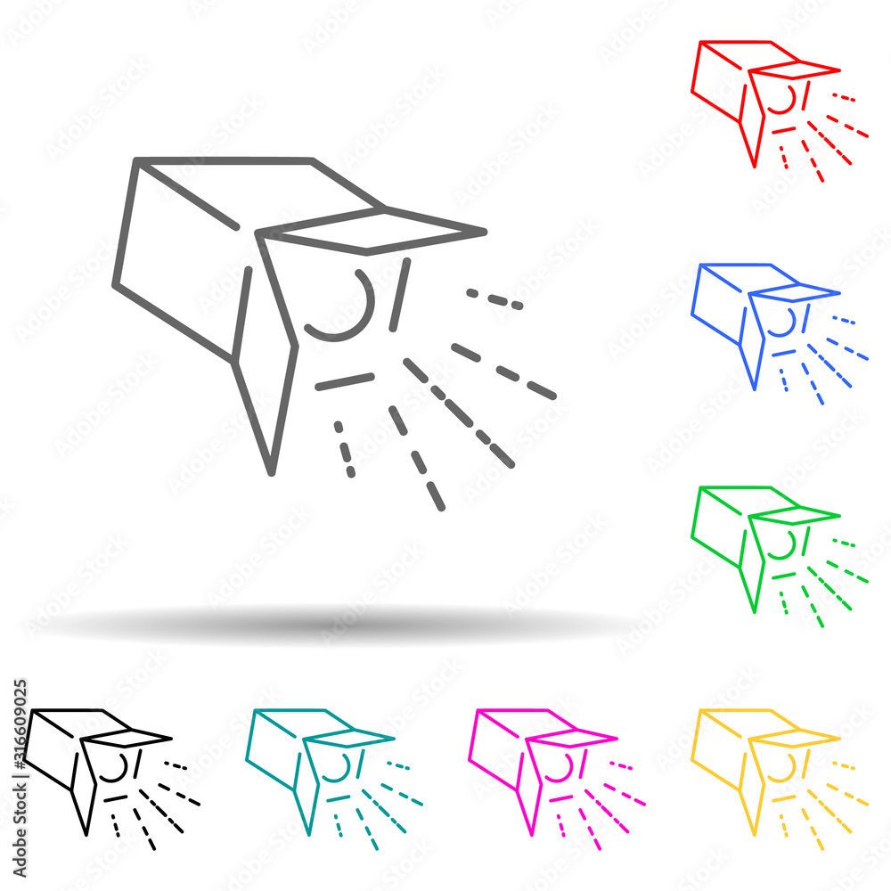 Poster searchlight multi color style icon. simple thin line, outline vector of spotlight icons for ui and u